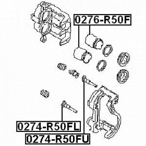 Направляющая тормозного суппорта Febest, передняя, арт. 0274-R50FL