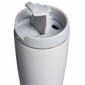 Термокружка AGNESS «Хороший день» 360 мл — нержавеющая сталь 18/10, вакуум+медь, герметичная крышка с кнопкой