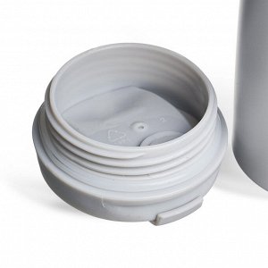 Термокружка AGNESS «Хороший день» 360 мл — нержавеющая сталь 18/10, вакуум+медь, герметичная крышка с кнопкой