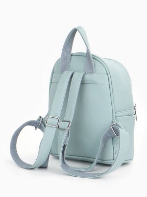 Рюкзак-мини женский на молнии, с карманом, размер 22x12x25 см, голубой