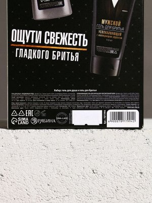 Подарочный набор «Подарок джентльмену», бодрящий гель для душа 250 мл, гель для бритья 110 мл