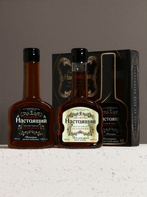 Подарочный набор «Настоящий мужчина»: гель для душа и шампунь для волос коньяк, 2x250 мл, Чистое счастье