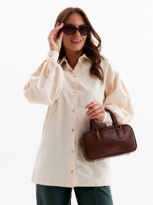 Рубашка женская с объёмными рукавами MINAKU: Casual Collection, молочный