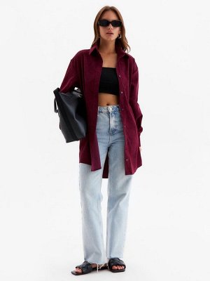 Рубашка женская MINAKU: Velvet Collection, бордовый