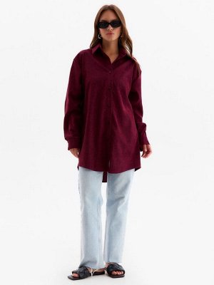 Рубашка женская MINAKU: Velvet Collection, бордовый