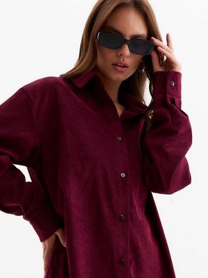 Рубашка женская MINAKU: Velvet Collection, бордовый