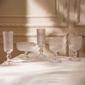 Бокалы для шампанского SL Home «Модерн», 150 мл, 5.5x18.5 см, набор 2 шт., стекло, прозрачные