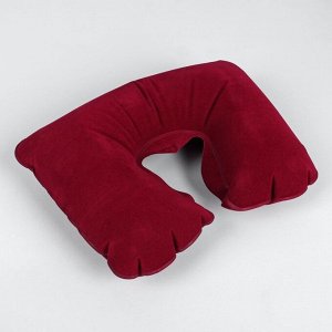Подушка для шеи дорожная, надувная, 38 x 24 см, цвет бордовый