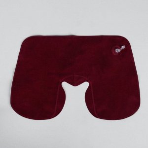 Подушка для шеи дорожная, надувная, 38 ? 24 см, цвет бордовый
