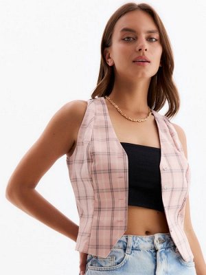 Жилет женский MINAKU: Casual Collection, клетка розовый