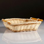 Корзина с ручками, 22?22?7 см, ротанг