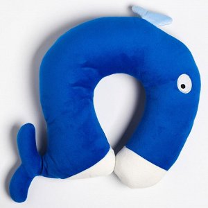 Детская подушка для путешествий "Кит", цвет синий