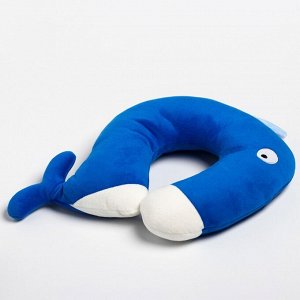 Детская подушка для путешествий "Кит", цвет синий