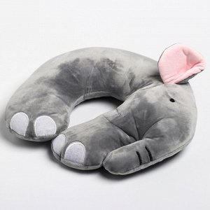Детская подушка для путешествий "Слон", цвет серый