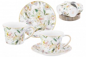 "Корнелия: Элегантный Чайный Набор из 12 Предметов - NEW BONE CHINA"