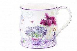 Кружка 350 мл "Лаванда" из NEW BONE CHINA, 11,5x8,5 см