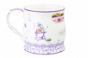 Кружка 350 мл "Лаванда" из NEW BONE CHINA, 11,5x8,5 см