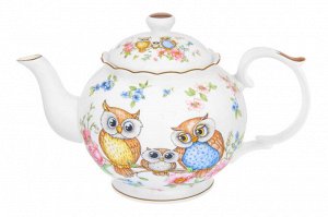 Чайник 1 л с совушками из NEW BONE CHINA, 24x14x15 см