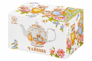 Чайник 1 л с совушками из NEW BONE CHINA, 24x14x15 см