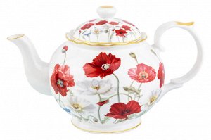 Чайник 1 л "Маки" из новой костяной фарфоровой керамики (24*14*15 см)
