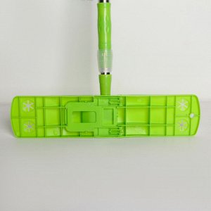 Швабра для мытья пола плоская Доляна, телескопическая стальная ручка 92-122 см, насадка из микрофибры 42?12 см, цвет МИКС