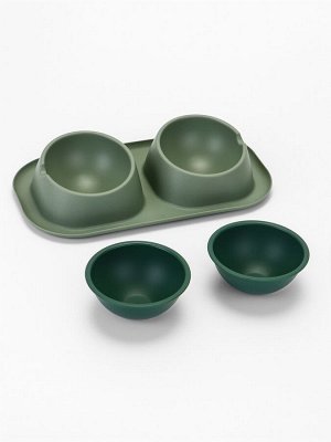 Миска для животных Дубль Мини 0.2 л, Soft-touch, изумруд