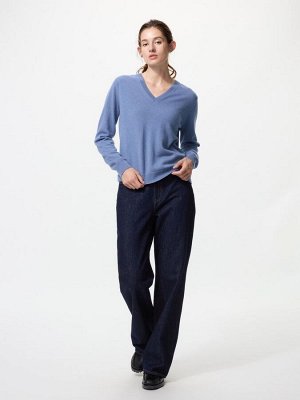UNIQLO - кашемировый свитер с V-образным вырезом