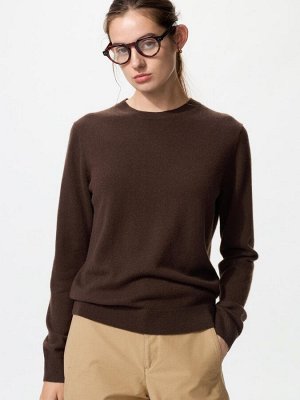 UNIQLO - кашемировый свитер с круглым вырезом