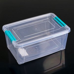 Контейнер для хранения с крышкой Smart Box, 2,5 л, 24,5х15,5х10 см, цвет прозрачно-бирюзовый