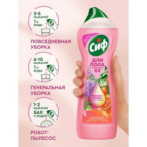 NEW ! Cif Сиф гель-концентрат средство для мытья пола Антипыль Садовые цветы и грейпфрут 750 мл