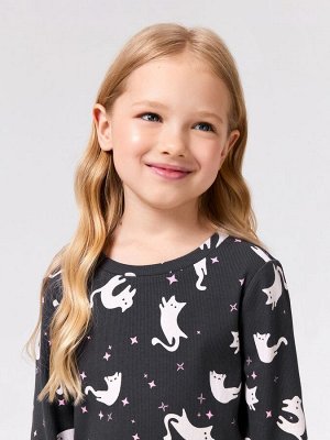 Комплект детский для девочек ((1)джемпер и (2)брюки) Talita графитовый