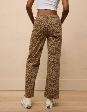 AE Stretch Leopard High-Waisted Stovepipe Ankle Pant