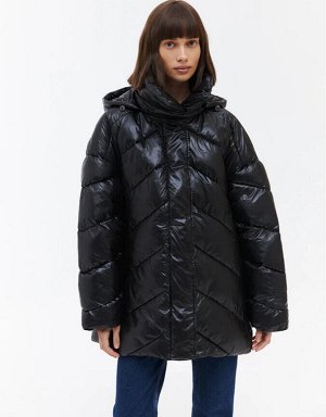 Стеганая oversize куртка Черный