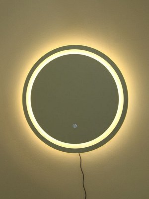 Зеркало интерьерное настенное, с подсветкой, с сенсорной кнопкой, 60x60 см