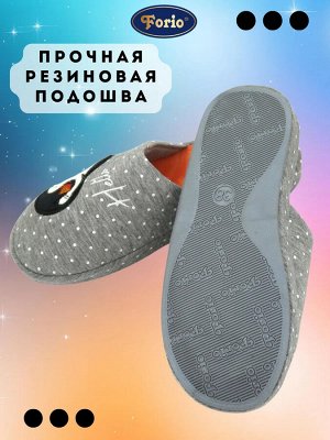 Тапочки женские анатомические с авторским дизайном и премиальной вышивкой надписи Hello и пингвинчиков в снегах