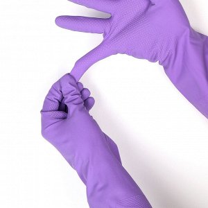 Перчатки резиновые с хлопковым напылением, размер L, цвет МИКС 2351736