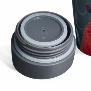 Термокружка AGNESS Capybara 360 мл — вакуумная нерж. сталь 18/10, медная изоляция, крышка с кнопкой