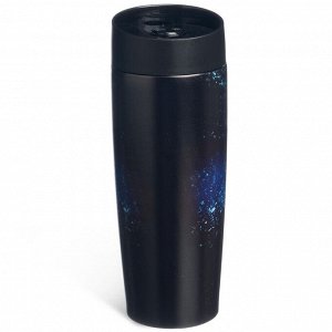 Термокружка AGNESS «Волк» 360 мл — нержавеющая сталь 18/10, вакуумная изоляция, кнопка-стоппер