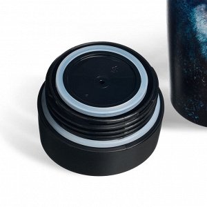 Термокружка AGNESS «Волк» 360 мл — нержавеющая сталь 18/10, вакуумная изоляция, кнопка-стоппер