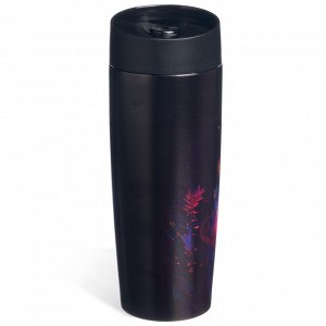 Термокружка AGNESS «Лиса» 360 мл — нержавеющая сталь 18/10, вакуумная изоляция, крышка с кнопкой-стоппером