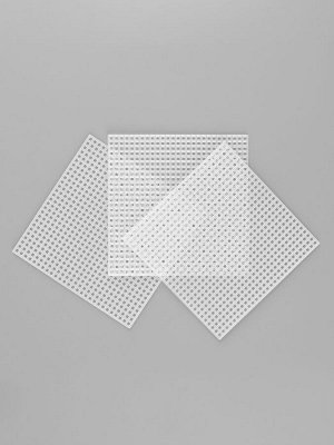 Канва для вышивания «Квадрат», пластиковая, 10.5x10.5 см, 3 шт., белая