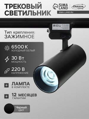 Трековый светильник Luazon lighting, LTL-013, 30 Вт, 2100 Лм, 6500 K, чёрный, свечение холодное белое