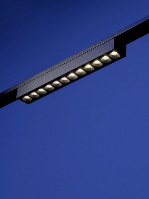 Трековый светильник FTL-003, серия Flat, 12 Вт, 48 В, 4000К, IP20, 260 мм, чёрный, свечение нейтральное белое