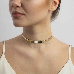 Чокер mother mosaic/black agate/tiger eye Possebon