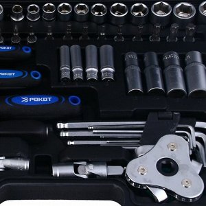 Инструменты, набор РОКОТ 1/2"+1/4"+3/8", 123пр.