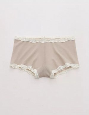 Show Off Mesh Lace Trim Boyshort Underwear