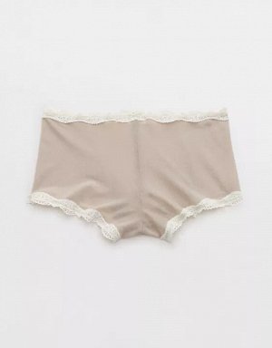 Show Off Mesh Lace Trim Boyshort Underwear