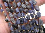 Бусины из танзанита галтовка 7*9мм, 41см, 33 бусины