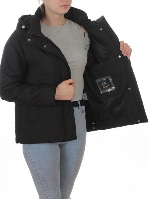 7060 BLACK Куртка демисезонная женская (100 гр. холлофайбер)