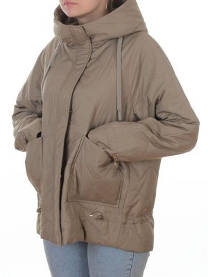 9661 DK. BEIGE Куртка демисезонная женская (100 гр. холлофайбер)